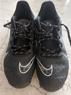 Woman’s Nike Black Softball Sneakers with White Accents